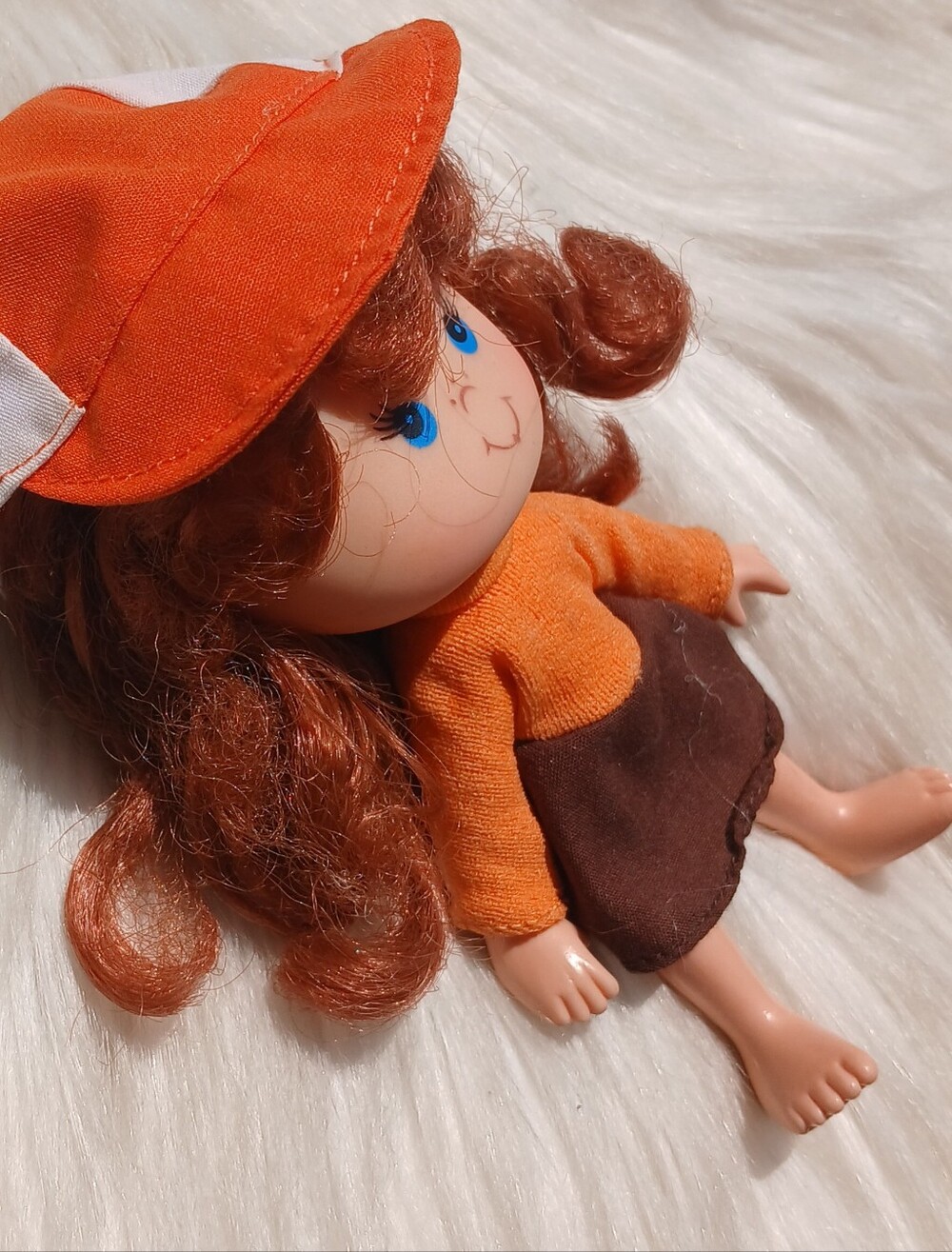 Vintage Cindy Cinnamon Doll Jelly Bean 80s 1980s Toy Girl Orange Brown with Hat